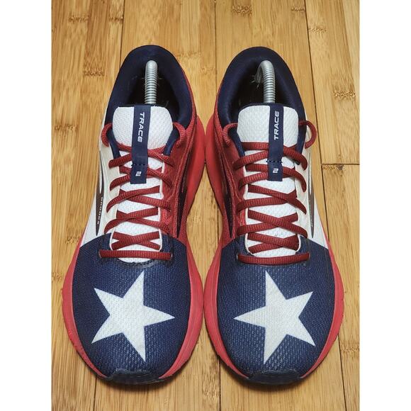 Brooks Trace 2 Texas Flag Sneakers Men Size 8.5 Red White Blue Comfort Shoes USA - Picture 5 of 10